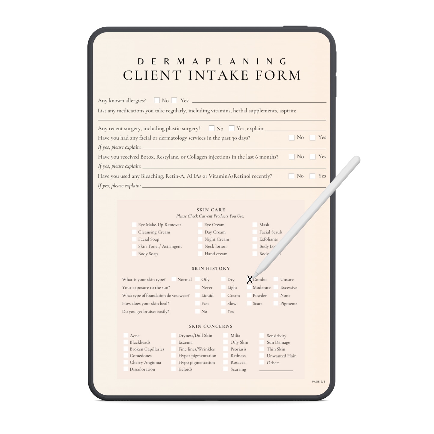 Dermaplaning Digital Forms Bundle
