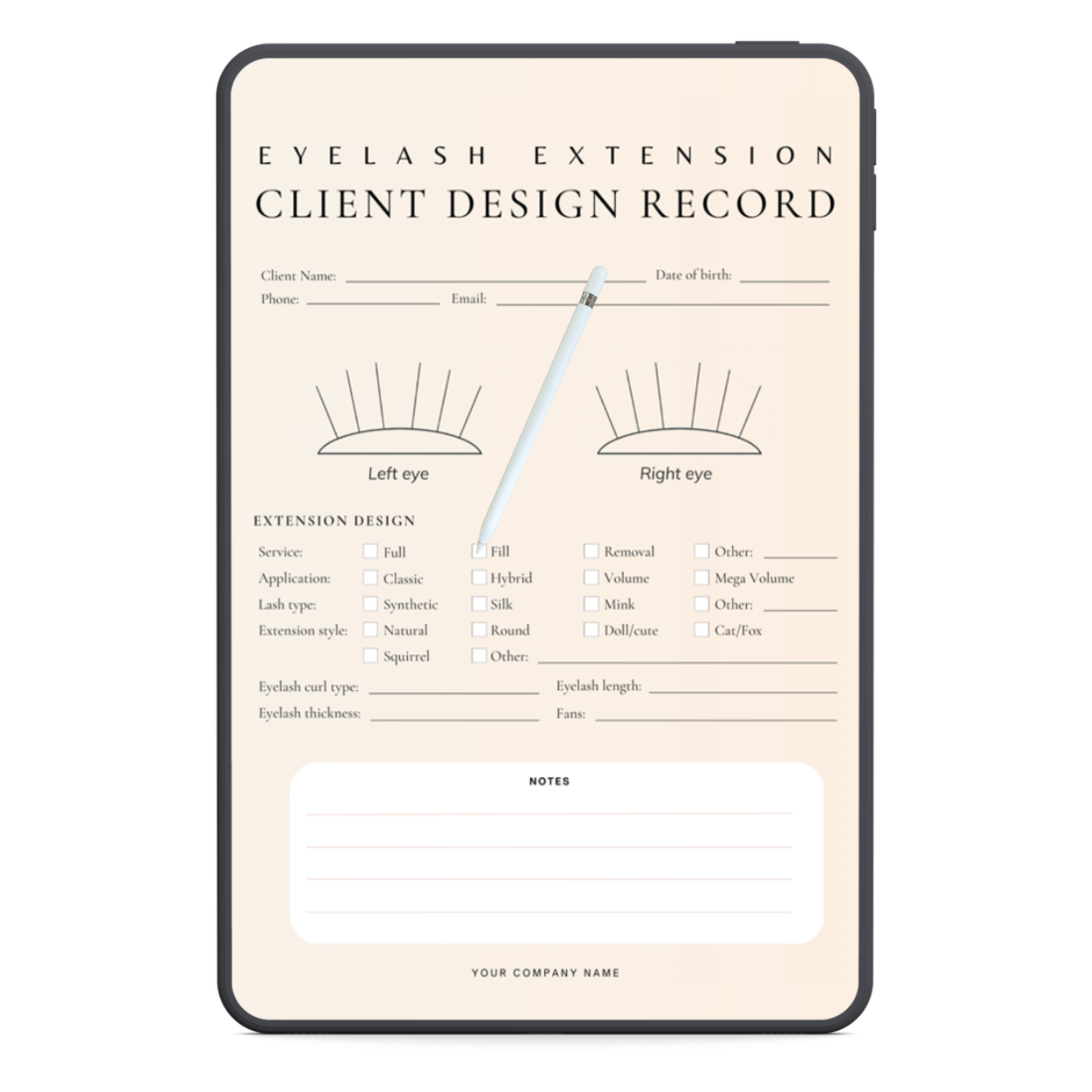 Eyelash Digital Forms Bundle