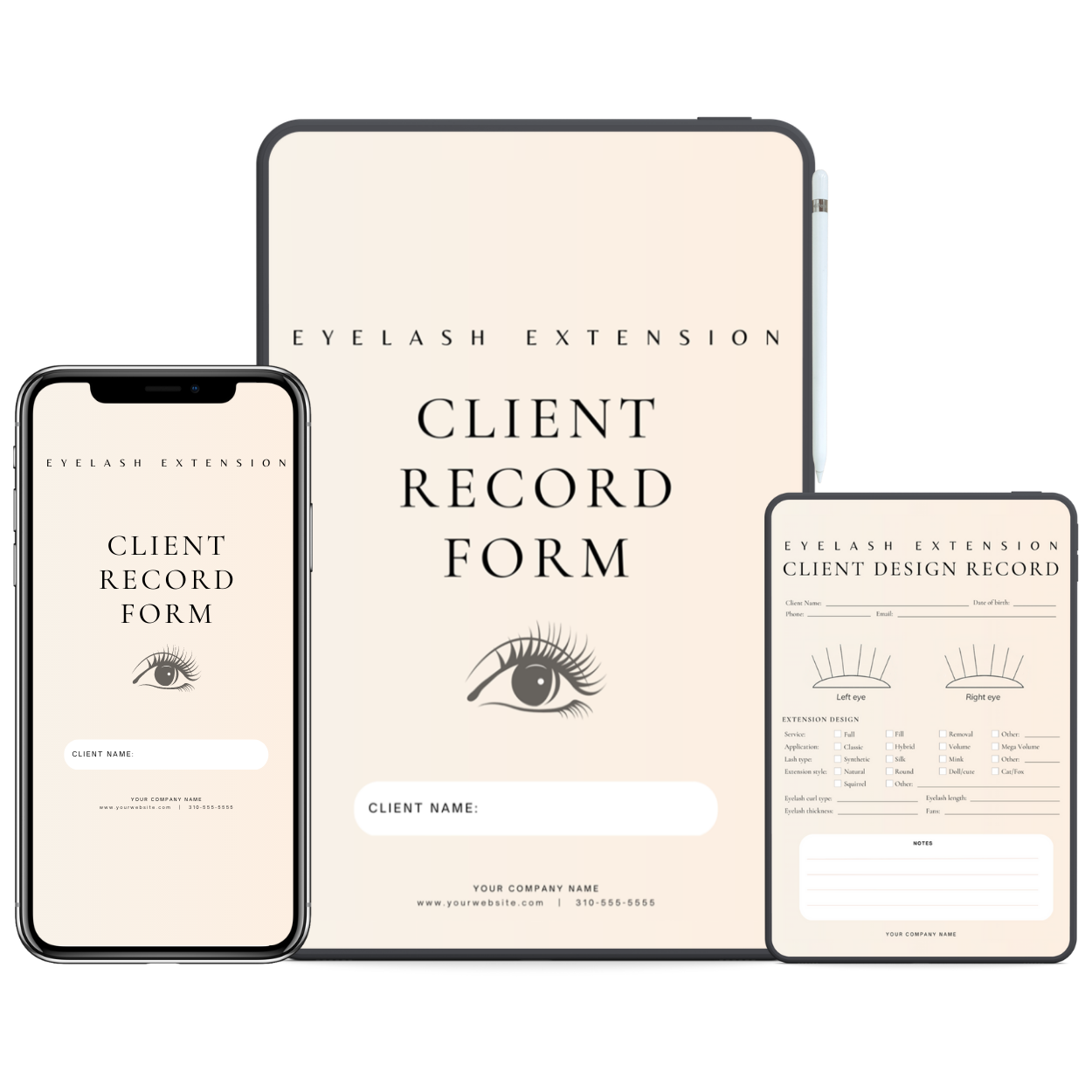 Eyelash Digital Forms Bundle