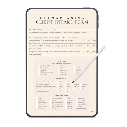Dermaplaning Digital Forms Bundle