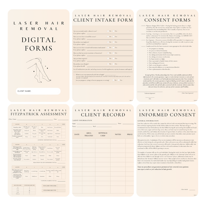 Laser Hair Removal Digital Forms Bundle