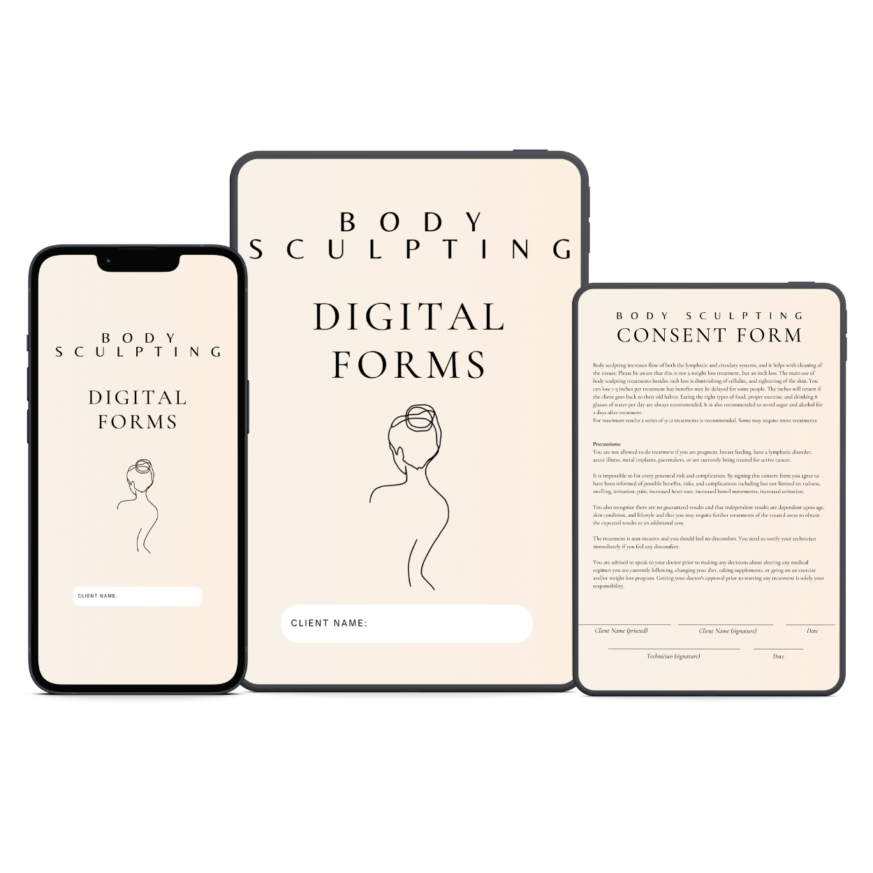 Body Sculpting Digital Forms Bundle