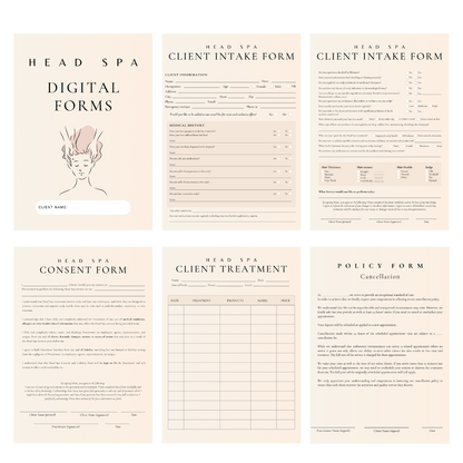 Head Spa Digital Forms Bundle